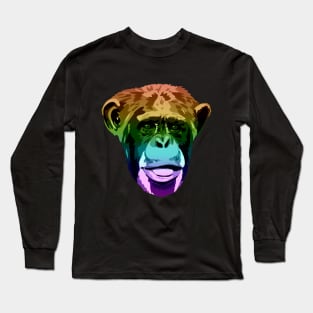 Rainbow Chimpanzee Long Sleeve T-Shirt